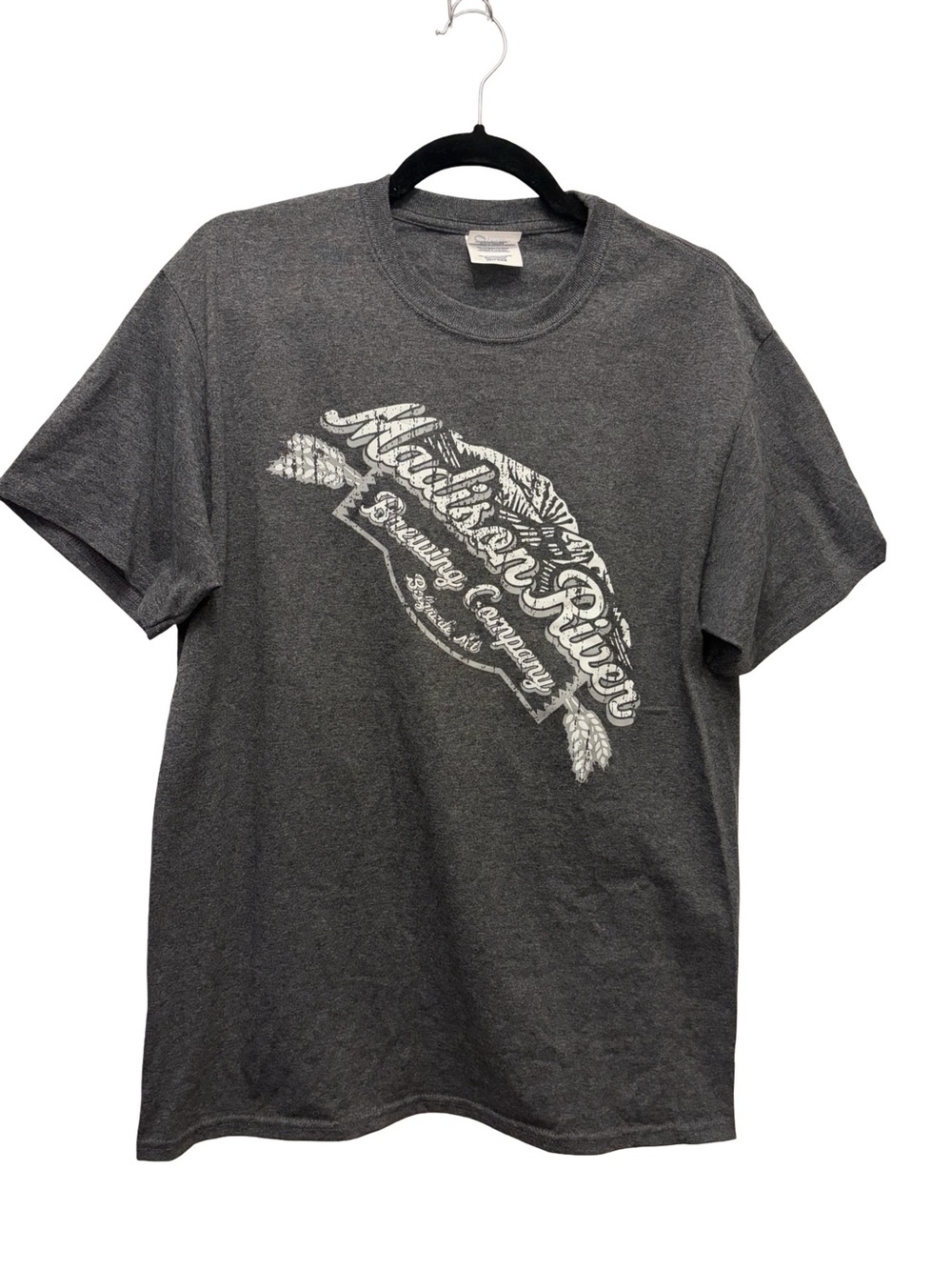 Madison River Brewing Company T Shirt Men's Medium Gray Brewery Beer Belgrade MT